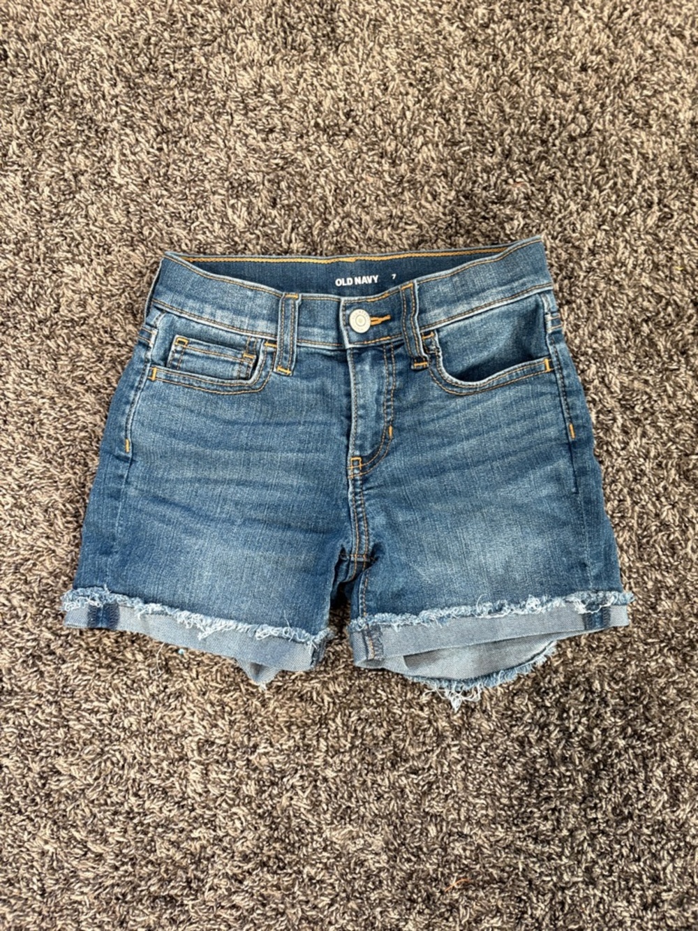 Old Navy Medium Blue Denim Rolled Fray Hem Women's Shorts